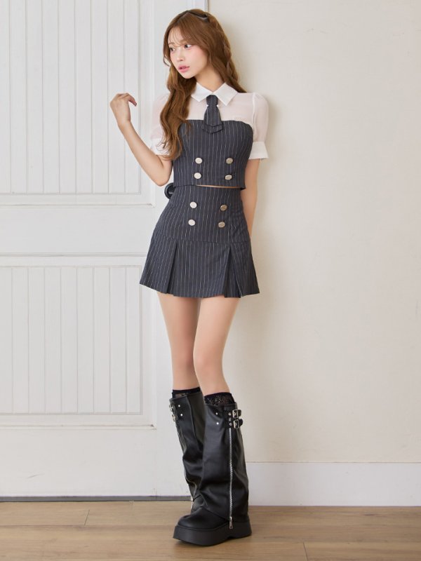 グレー　モデル：るりぴ　身長：165cm　着用サイズ：Sサイズ