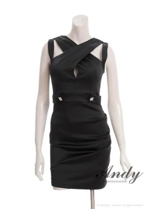 新品未使用未開封タグ付き　AndyブラックレースタイトドレスM定価25,300円 Andy/アンディ】レース くびれ透け アシンメトリー チョーカー風