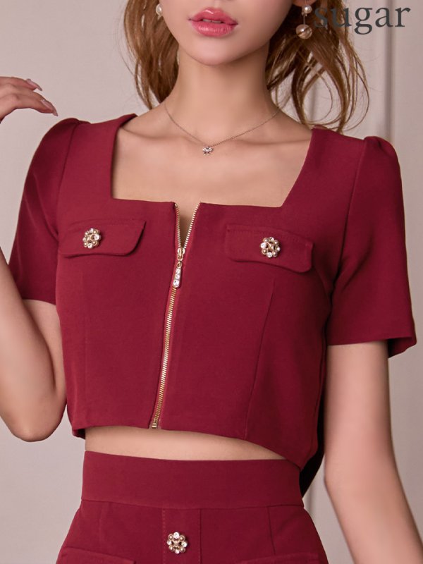 ワインレッド　モデル：るりぴ　身長：165cm　着用サイズ：Sサイズ