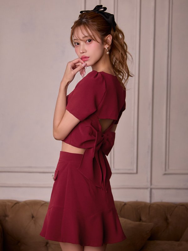 ワインレッド　モデル：るりぴ　身長：165cm　着用サイズ：Sサイズ