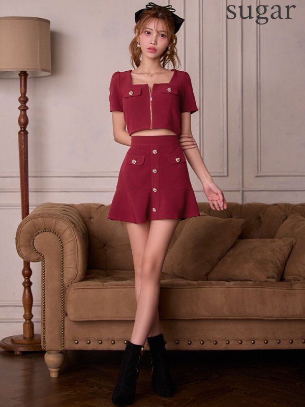 ワインレッド　モデル：るりぴ　身長：165cm　着用サイズ：Sサイズ