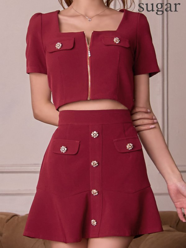 ワインレッド　モデル：るりぴ　身長：165cm　着用サイズ：Sサイズ