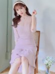 画像4: 【Andy ANDY Fashion Press 15 COLLECTION 06】マーメイド/ レース切り替え/ デコルテシアー/ ハイネック/ 七分袖/ 長袖/ 袖あり/ ワンカラー/ フィッシュテール/ フリル/ ミディアムドレス/ キャバドレス[OF05] (4)