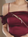 ワインレッド モデル：まおちゃる　身長：158cm　着用サイズ：Sサイズ