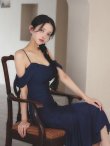 ネイビー　モデル：まおちゃる　身長：158cm　着用サイズ：Sサイズ