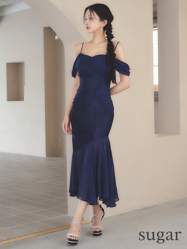 ネイビー　モデル：まおちゃる　身長：158cm　着用サイズ：Sサイズ