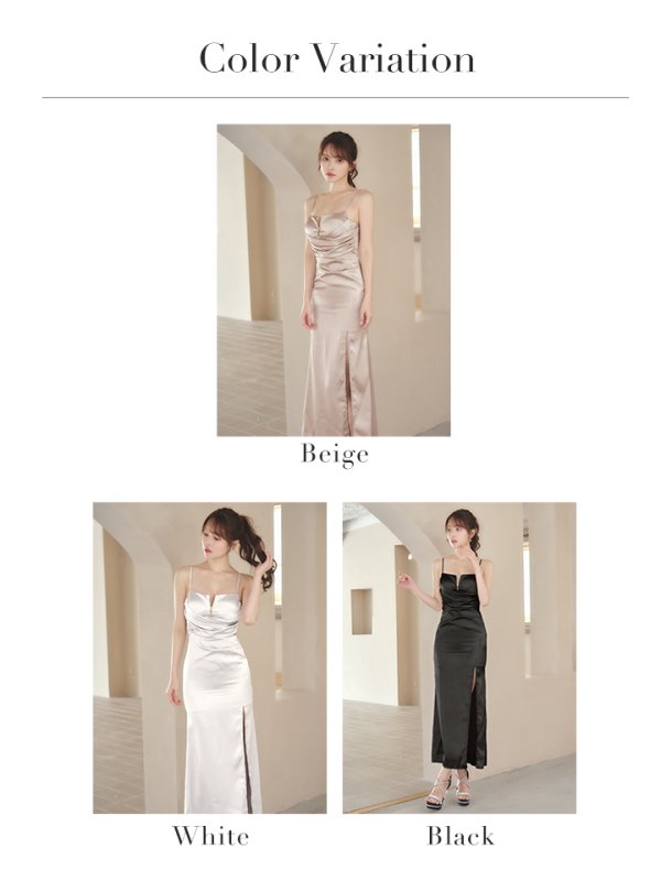 画像35: 【ANDY/アンディ】サテン/ バストジップ/ キャミソール/ スリット/ タイト/ ロングドレス/ キャバドレス long[OF05] (35)