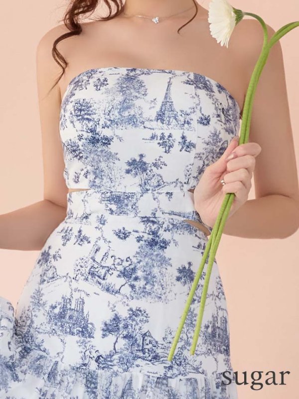 ホワイトxネイビー　モデル：りな　身長：160cm　着用サイズ：Sサイズ