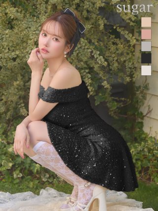 【大幅値下げ】sugar 黒　ミニドレス ミニドレス：ブラック(黒)｜キャバドレス・ミニドレス通販はsugar