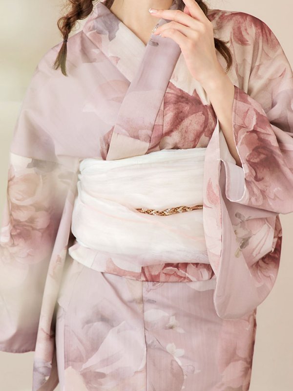 画像22: 【即日発送】アンティークフラワーピンク浴衣【浴衣３点セット 浴衣/帯/下駄】[YMT] (22)