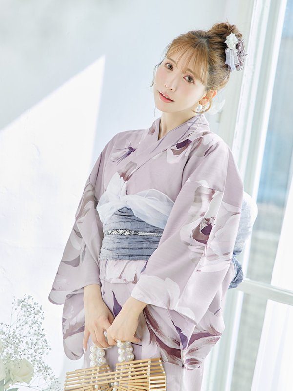 画像13: 【浴衣セール】【即日発送】ロマンティックピオニー浴衣【浴衣３点セット 浴衣/帯/下駄】[YMT] (13)