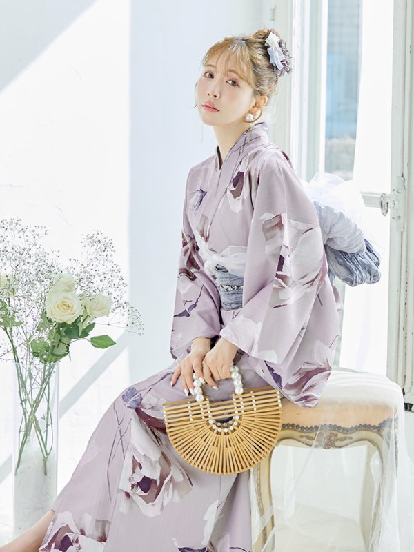 画像14: 【浴衣セール】【即日発送】ロマンティックピオニー浴衣【浴衣３点セット 浴衣/帯/下駄】[YMT] (14)