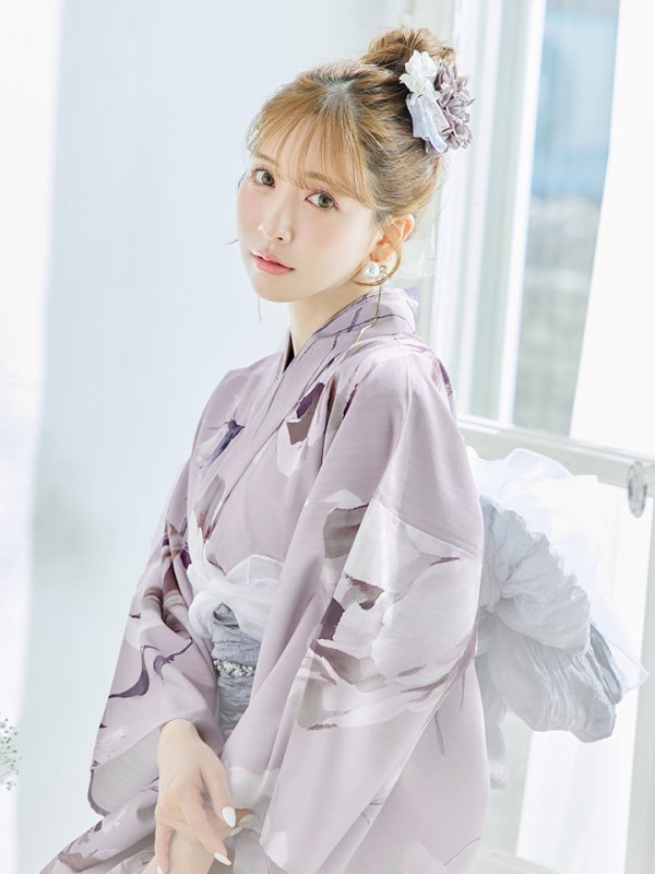 画像15: 【浴衣セール】【即日発送】ロマンティックピオニー浴衣【浴衣３点セット 浴衣/帯/下駄】[YMT] (15)