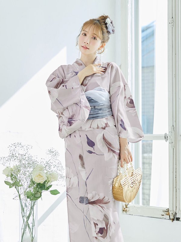 画像9: 【浴衣セール】【即日発送】ロマンティックピオニー浴衣【浴衣３点セット 浴衣/帯/下駄】[YMT] (9)