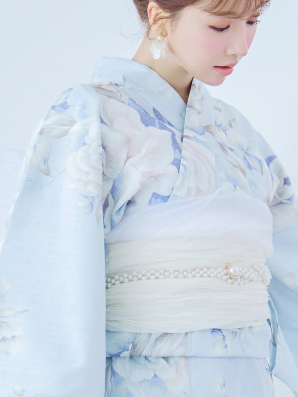 画像19: 【即日発送】クラシカルローズブルー浴衣【浴衣３点セット 浴衣/帯/下駄】[YMT] (19)