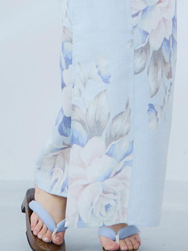 画像20: 【即日発送】クラシカルローズブルー浴衣【浴衣３点セット 浴衣/帯/下駄】[YMT] (20)