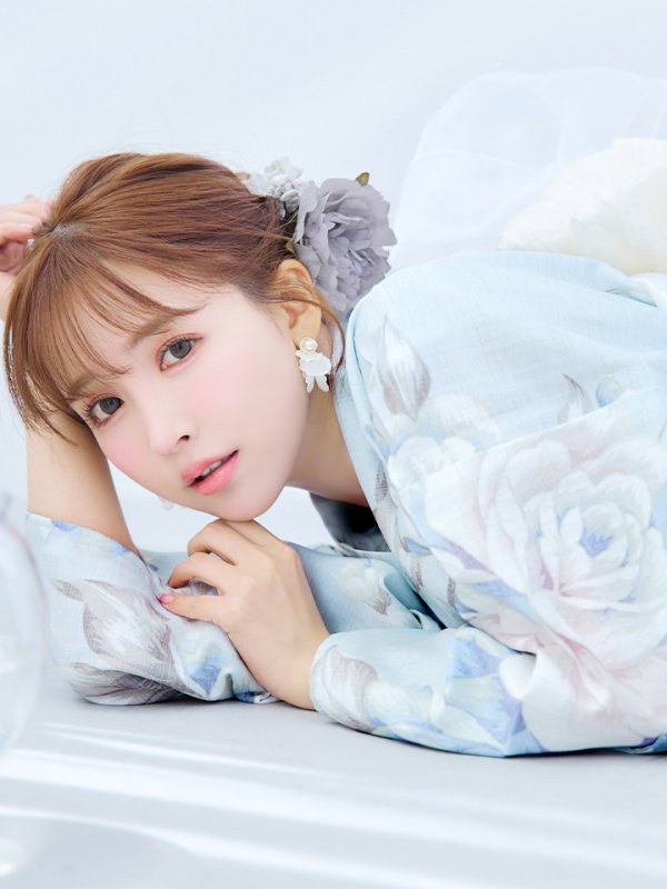 画像7: 【即日発送】クラシカルローズブルー浴衣【浴衣３点セット 浴衣/帯/下駄】[YMT] (7)