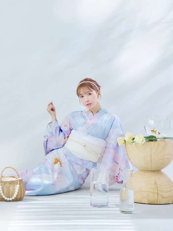 画像13: 【即日発送】シャーベットフラワー牡丹浴衣【浴衣３点セット 浴衣/帯/下駄】[YMT] (13)