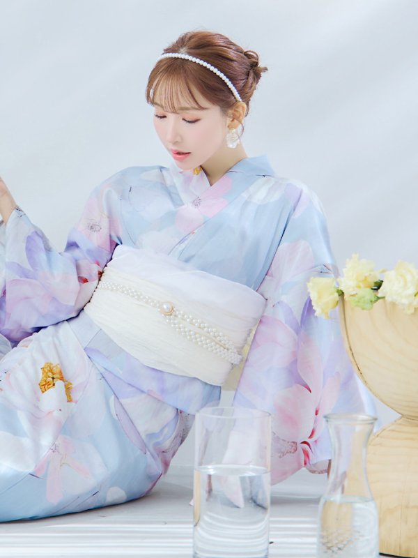 画像14: 【即日発送】シャーベットフラワー牡丹浴衣【浴衣３点セット 浴衣/帯/下駄】[YMT] (14)