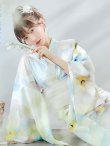 画像2: アイシーフラワー牡丹浴衣 OBI-siwa-200-kj-13-OW / HIMO-900-yn-5-IV / HEKO-800-sb-5-WH / YA-72-kn-W / YA-1081-kj-BL / GETA-01-kj-2-BL / [YMT] (2)