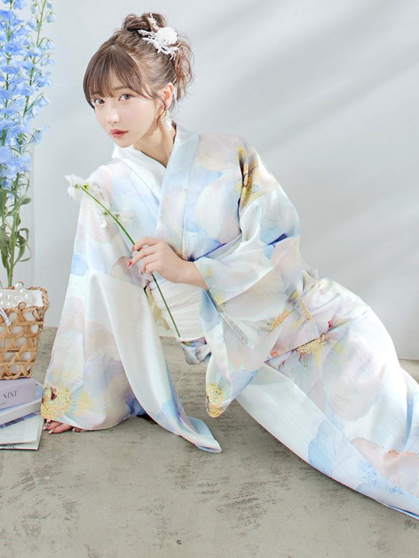 画像12: 【即日発送】アイシーフラワー牡丹浴衣【浴衣３点セット 浴衣/帯/下駄】[YMT] (12)