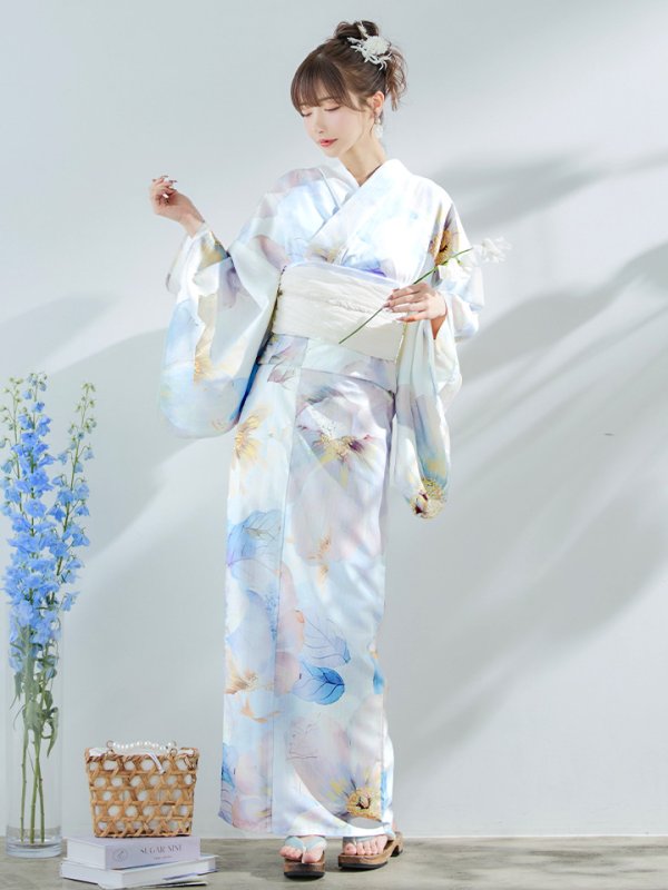 画像4: 【即日発送】アイシーフラワー牡丹浴衣【浴衣３点セット 浴衣/帯/下駄】[YMT] (4)