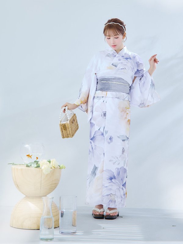 画像8: 【即日発送】シャーベットフラワー牡丹浴衣【浴衣３点セット 浴衣/帯/下駄】[YMT] (8)