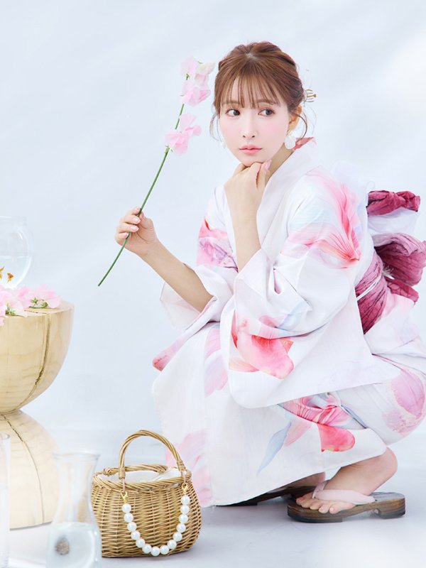 画像12: 【即日発送】ニュアンスピンク金魚浴衣【浴衣３点セット 浴衣/帯/下駄】[YMT] (12)