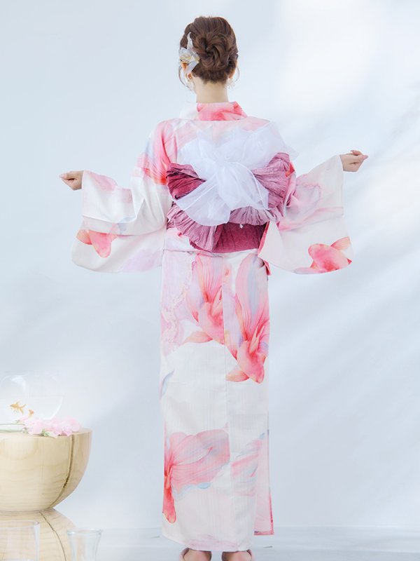 画像16: 【即日発送】ニュアンスピンク金魚浴衣【浴衣３点セット 浴衣/帯/下駄】[YMT] (16)