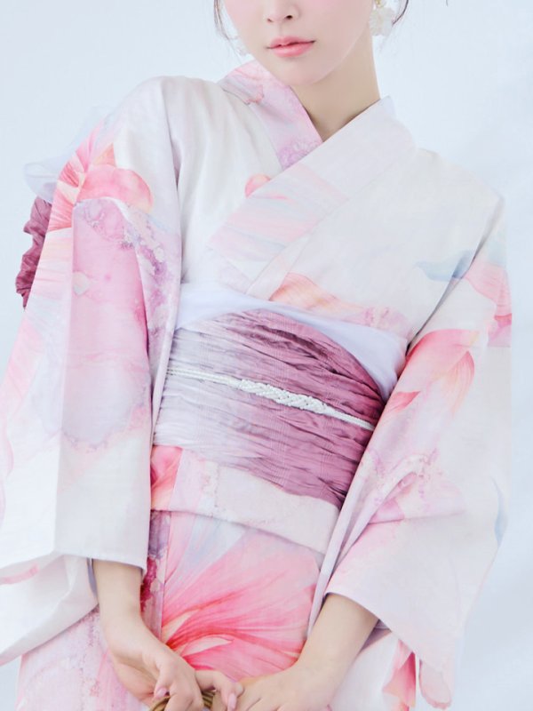 画像17: 【即日発送】ニュアンスピンク金魚浴衣【浴衣３点セット 浴衣/帯/下駄】[YMT] (17)