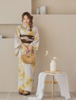 画像10: 【即日発送！】グレージュ×イエローフラワー浴衣 OBI-hira-100-ok-2-BRxBE / HIMO-900-yn-7-MOC / HEKO-800-sb-3-BR / YA-597-kj-BR / GETA-01-kj-6-MUS/  [YMT] (10)