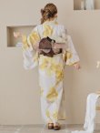 画像20: 【即日発送！】グレージュ×イエローフラワー浴衣 OBI-hira-100-ok-2-BRxBE / HIMO-900-yn-7-MOC / HEKO-800-sb-3-BR / YA-597-kj-BR / GETA-01-kj-6-MUS/  [YMT] (20)