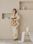 画像6: 【即日発送！】グレージュ×イエローフラワー浴衣 OBI-hira-100-ok-2-BRxBE / HIMO-900-yn-7-MOC / HEKO-800-sb-3-BR / YA-597-kj-BR / GETA-01-kj-6-MUS/  [YMT] (6)
