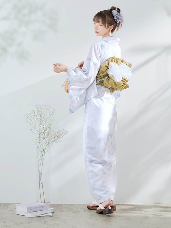 画像15: 【即日発送】ニュアンスフラワーベージュ浴衣【浴衣３点セット 浴衣/帯/下駄】[YMT] (15)