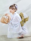 画像3: 【即日発送】ニュアンスフラワーベージュ浴衣 OBI-siwa-200-kj-2-OL / HIMO-900-yn-4-GYxGY / HEKO-800-sb-5-WH / YA-74-kn-LGY / YA-1081-kj-BL / GETA-01-kj-3-IV / [YMT] (3)