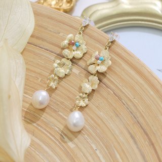 スクエアパール/3連ピアス【アクセサリー：ピアス】【Fサイズ/1カラー