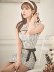 画像5: XSサイズあり☆背の低い方必見！【PURESS/ピュアレス】ツイード/ バストカット/ パールビジュー/ セパレート/ フレア/ マイクロミニドレス/ キャバドレス[OF5] (5)
