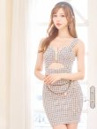 画像3: XSサイズあり【PURESS/ピュアレス】ツイード/ バストファスナー/ ウエストオープン/ ウエストカット/ チェーン/ タイト/ ミニドレス/ キャバドレス[OF5] (3)