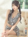 画像1: XSサイズあり【PURESS/ピュアレス】 クロスカラー/ ボタン/ チェーン/ セパレート/ ラップフレア/ ミニドレス/ キャバドレス[OF5] (1)