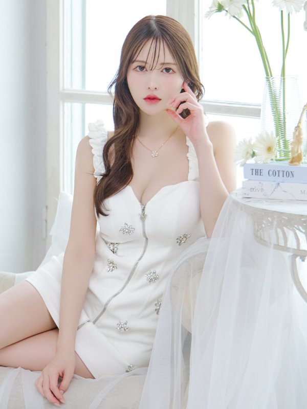 画像10: XSサイズあり【PURESS/ピュアレス】バタフライチャーム/ ビックビジュー/ デザインショルダー/ ノースリーブ/ タイト/ マイクロミニ/ ミニドレス/ キャバドレス[OF5] (10)