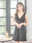 画像6: XSサイズあり【PURESS/ピュアレス】ストライプ/ ボタンチェーンビジュー/ フレア/ ミニドレス/ キャバドレス[OF5] (6)