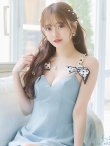 画像5: XSサイズあり【PURESS/ピュアレス】 ショルダーチェーン/ スカーフ/ フレア/ シンプル/ ワンカラー/ ミニドレス/ キャバドレス[OF5] (5)