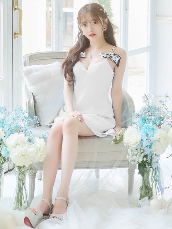 画像15: XSサイズあり【PURESS/ピュアレス】 ショルダーチェーン/ スカーフ/ フレア/ シンプル/ ワンカラー/ ミニドレス/ キャバドレス[OF5] (15)