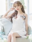 画像16: XSサイズあり【PURESS/ピュアレス】 ショルダーチェーン/ スカーフ/ フレア/ シンプル/ ワンカラー/ ミニドレス/ キャバドレス[OF5] (16)