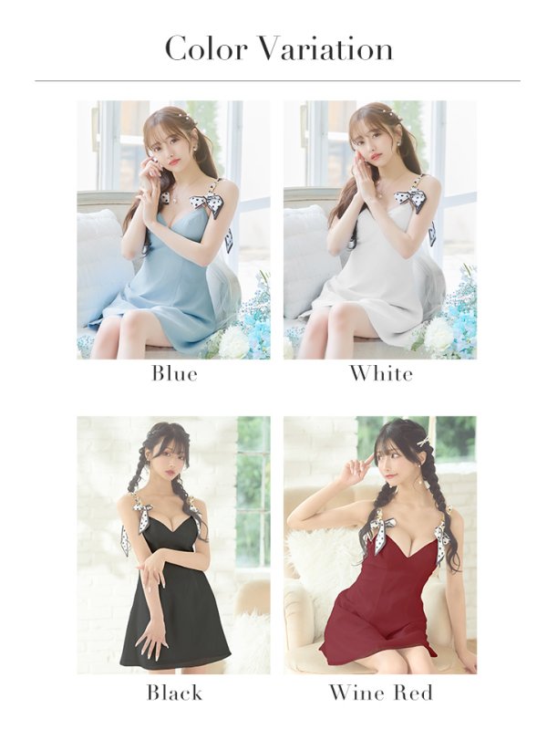 画像38: XSサイズあり【PURESS/ピュアレス】 ショルダーチェーン/ スカーフ/ フレア/ シンプル/ ワンカラー/ ミニドレス/ キャバドレス[OF5] (38)