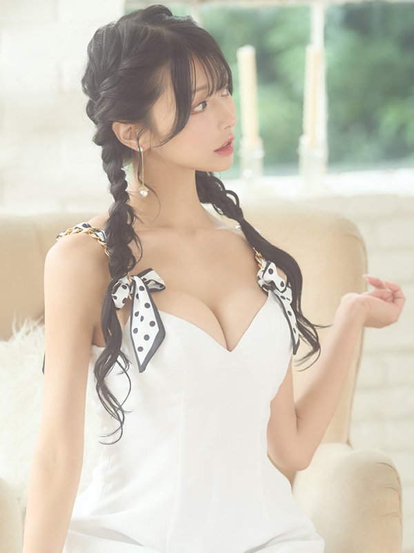 画像12: XSサイズあり【PURESS/ピュアレス】 ショルダーチェーン/ スカーフ/ フレア/ シンプル/ ワンカラー/ ミニドレス/ キャバドレス[OF5] (12)