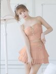 画像10: XSサイズあり【PURESS/ピュアレス】パールショルダー/ レースアップ/ マイクロミニ/ セパレート/ フレア/ ミニドレス/ キャバドレス[OF5] (10)