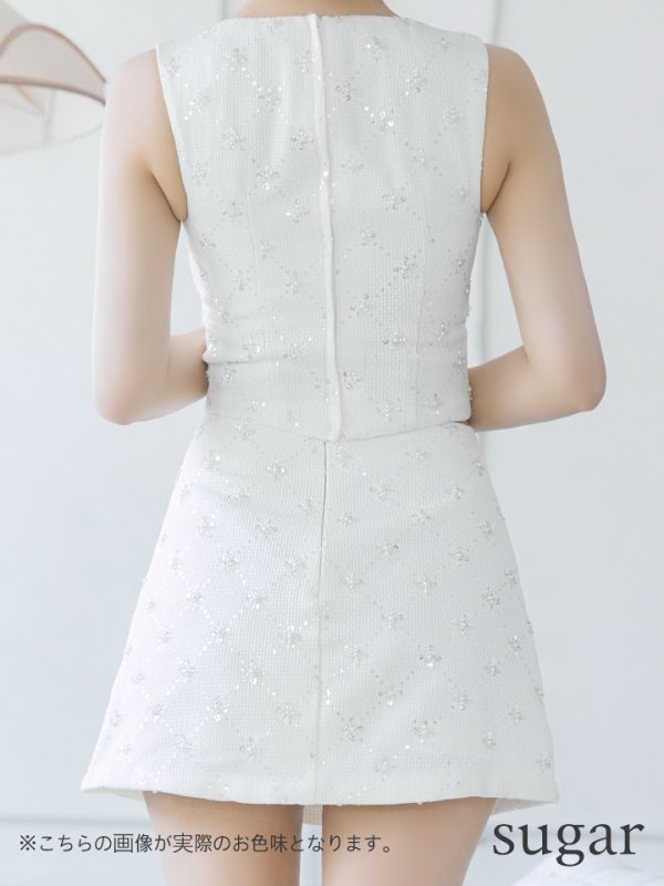 画像14: XSサイズあり【PURESS/ピュアレス】オープンバストデザイン/ セパレード/ ボタン/ ツイード/ フレア/ マイクロミニ/ ミニドレス/ キャバドレス[OF5] (14)