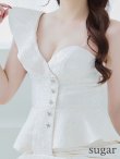 画像11: XSサイズあり【PURESS/ピュアレス】フリルワンショルダー/ ペプラムデザイン/ リボンボタン/ マイクロミニ/ ミニドレス/ キャバドレス[OF5] (11)