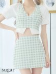 画像14: XSサイズあり【PURESS/ピュアレス】 ギンガムチェック/ パフスリーブ/ 半袖/ 袖あり/ セパレート/ 台形スカート/ マイクロミニ/ ミニドレス/ キャバドレス[OF5] (14)